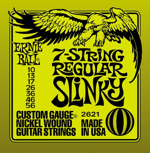 Ernie Ball 2621 струны для 7стр. эл.гитары Nickel Wound Regular Slinky 7 (10-13-17-26-36-46-56)