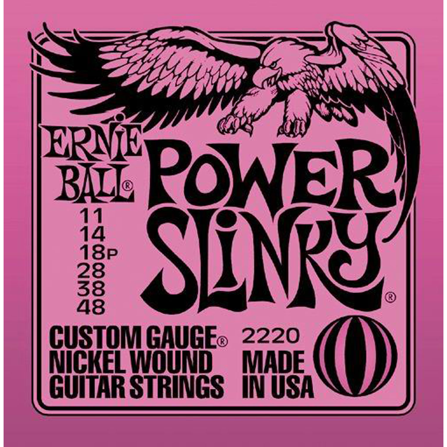 Ernie Ball 2220 струны для эл. гитары Power Slinky purple (11-14-18p-28-38-48) Nickel Wound