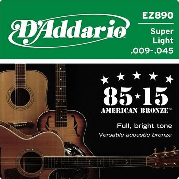 D'ADDARIO EZ890 Набор 6 струн для гитары акустик бронза 009-045