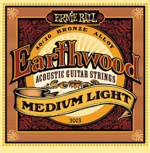 Ernie Ball 2003 Earthwood 80/20 Струны для акуст. гитары, бронза, Medium Light (12-16-24w-32-44-54)