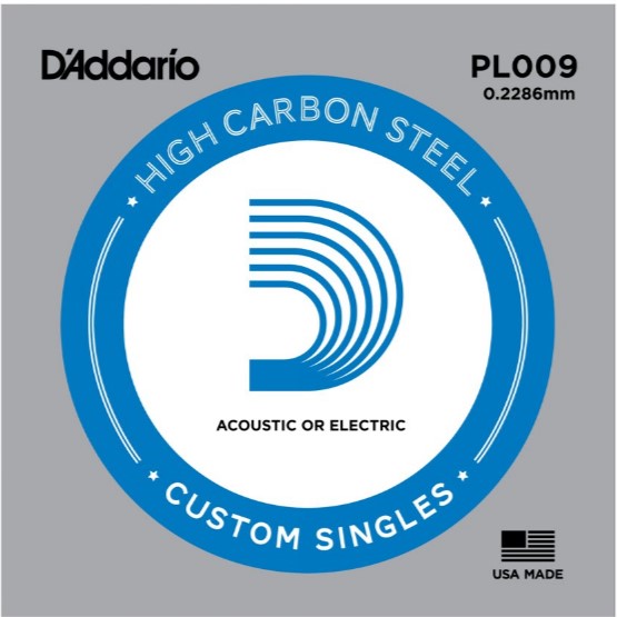 D'ADDARIO PL009 Plain Steel Отдельная струна без обмотки, сталь, .009