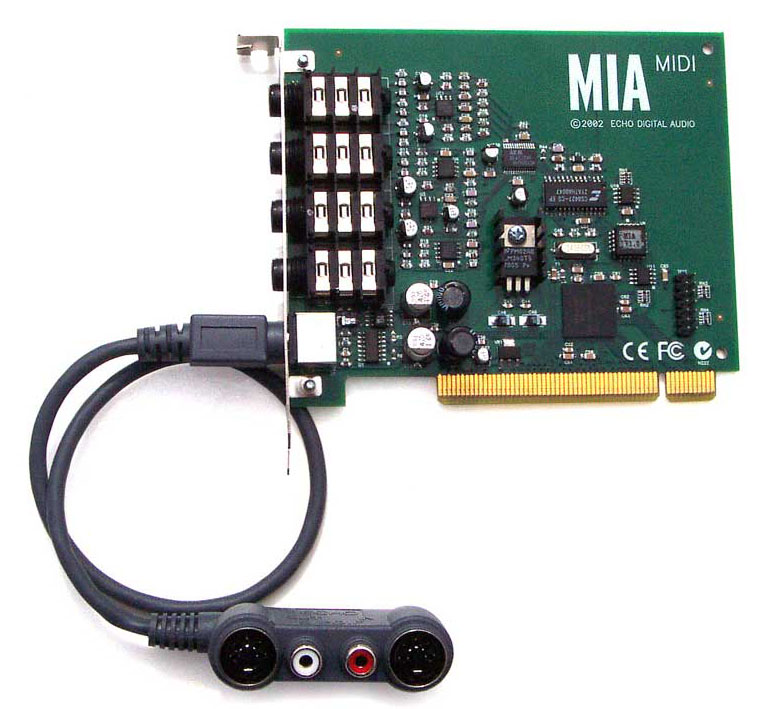 Echo MiaMIDI Recording System - Карта для записи на жесткий диск - 24 бит/96 кГц, аналог 2INх2OUT